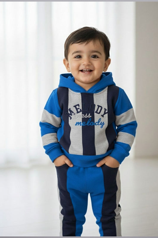 Blue Hooded Track Suit