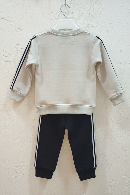 Beige & Black 2 piece Kids track suit