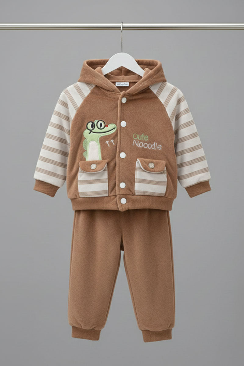 Adorable Brown Velour Baby Set: 