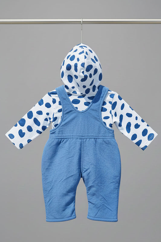 Blue Elephant Baby Jumpsuit & Hooded Set